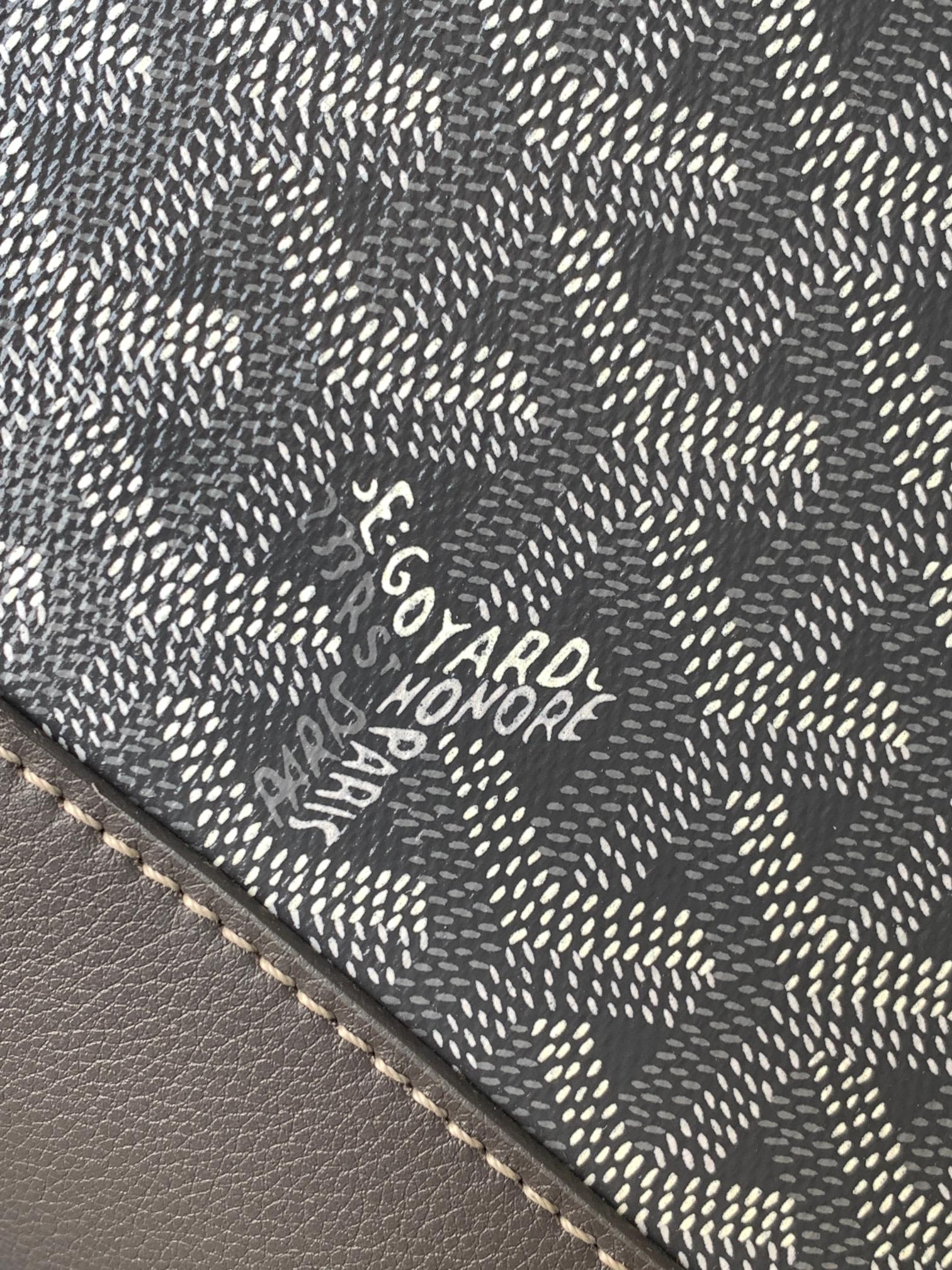 CISALPIN DOCUMENT CASE 39 IN GRAY GOYARDINE CANVAS AND CALFSKIN