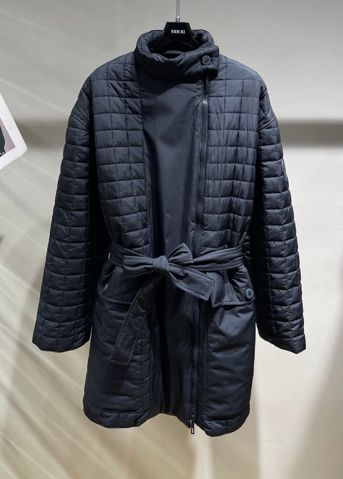 HM 25 Long Coat Blue Black Polyester 264290