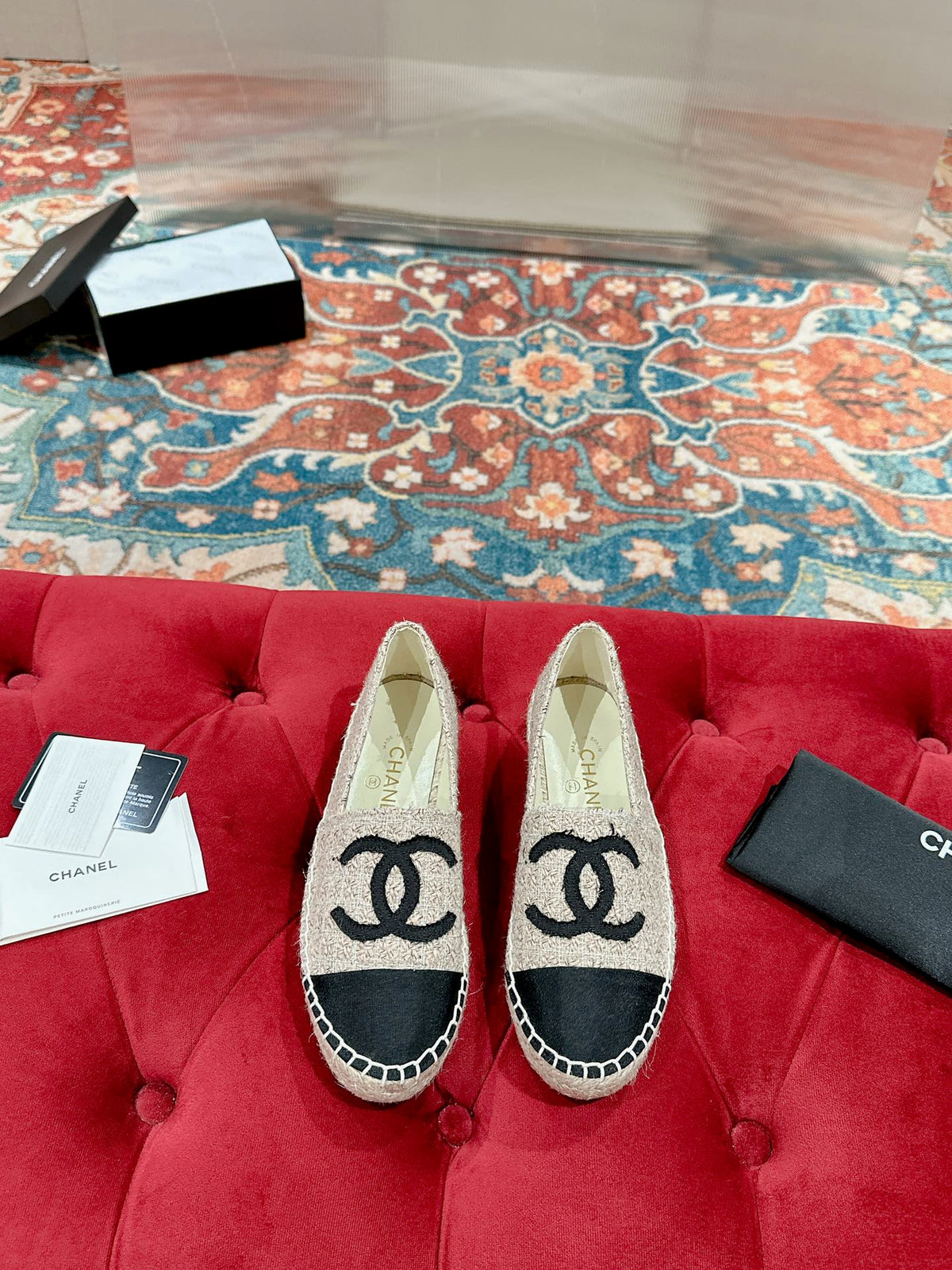 cc espadrilles dark beige cotton tweed