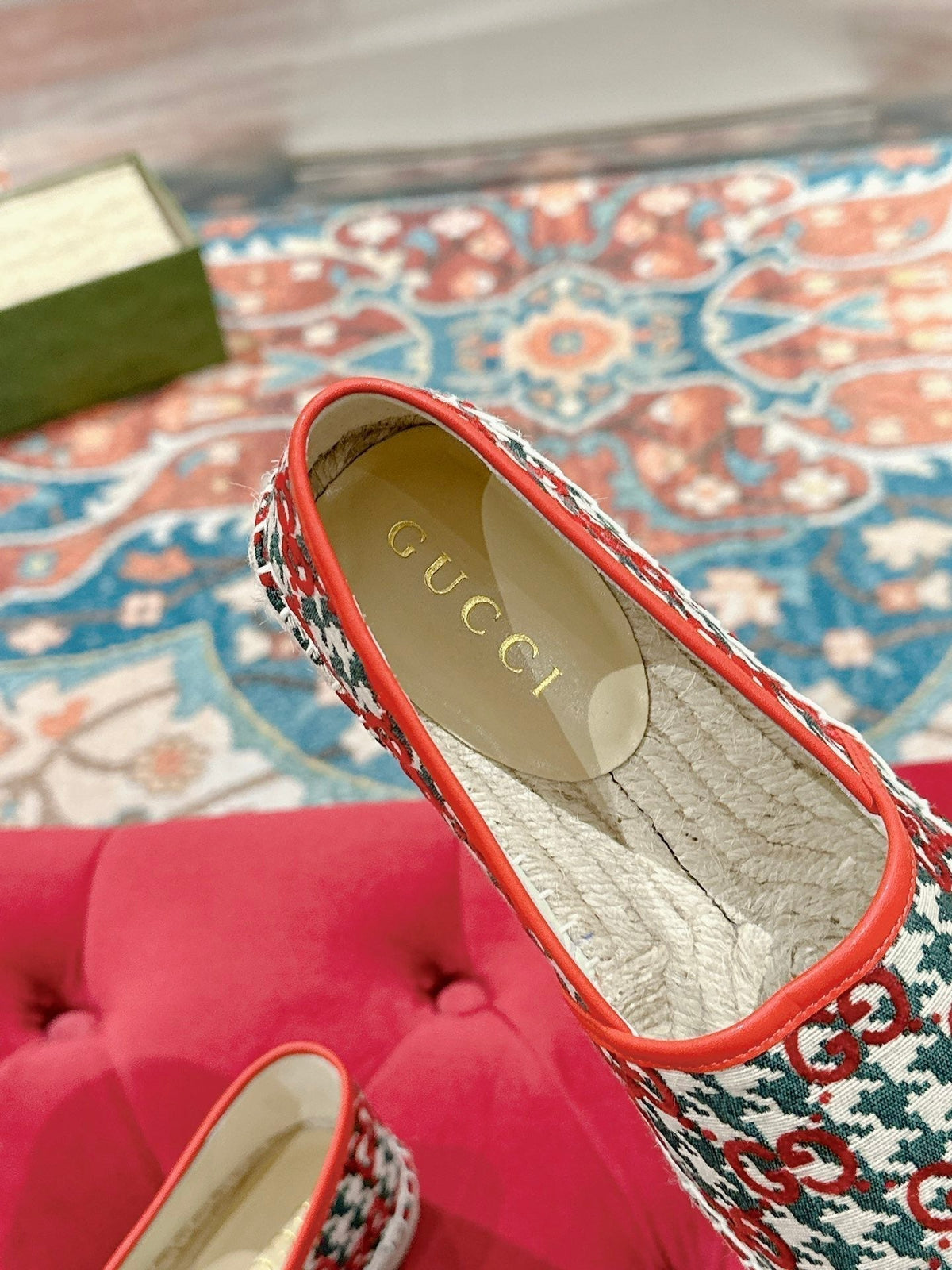 GG ESPADRILLE LOAFER CRIMSON AND OCEAN CANVAS