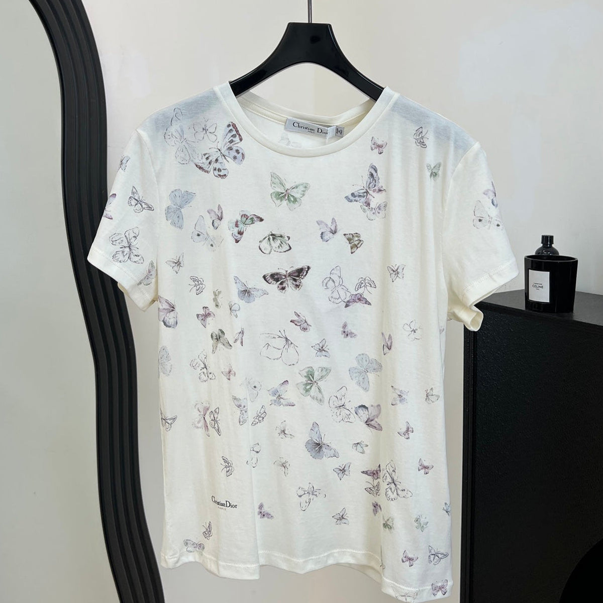 Chanel 2026 Butterfly Print Mercerized T-shirt White mix Multicolors Cotton