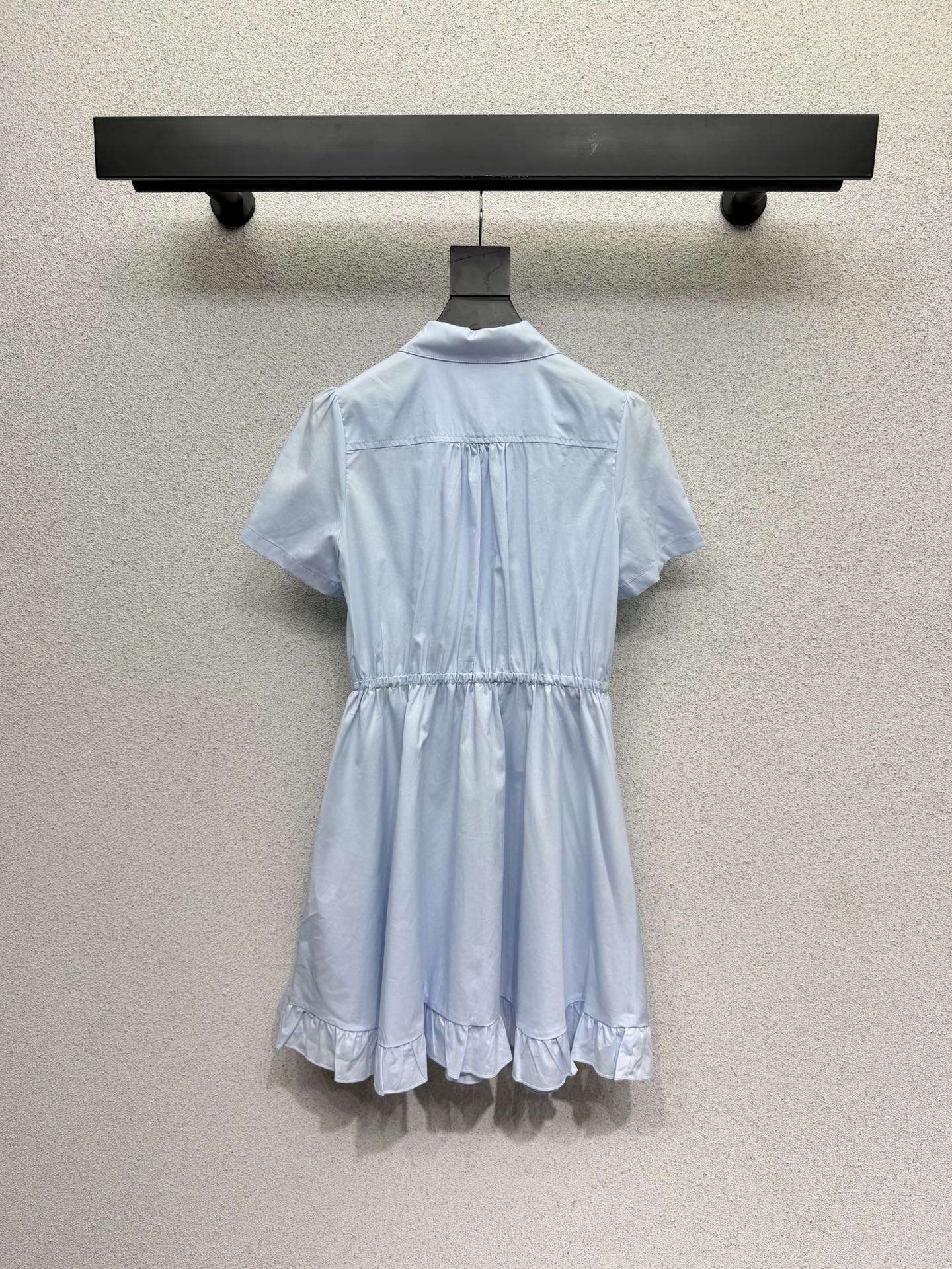 Dior 2026 Short-Sleeve Dress with Bee Blue Cotton 366718