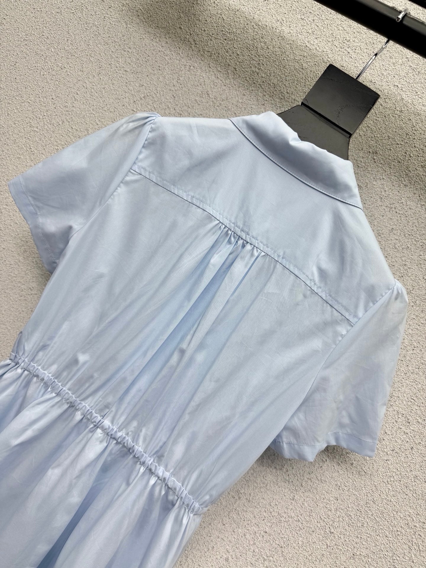Dior 2026 Short-Sleeve Dress with Bee Blue Cotton 366718