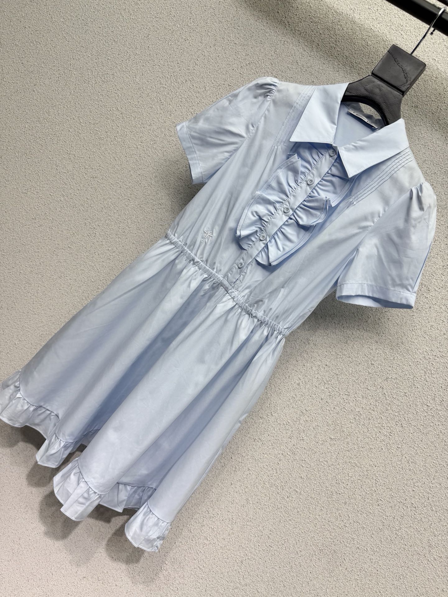 Dior 2026 Short-Sleeve Dress with Bee Blue Cotton 366718