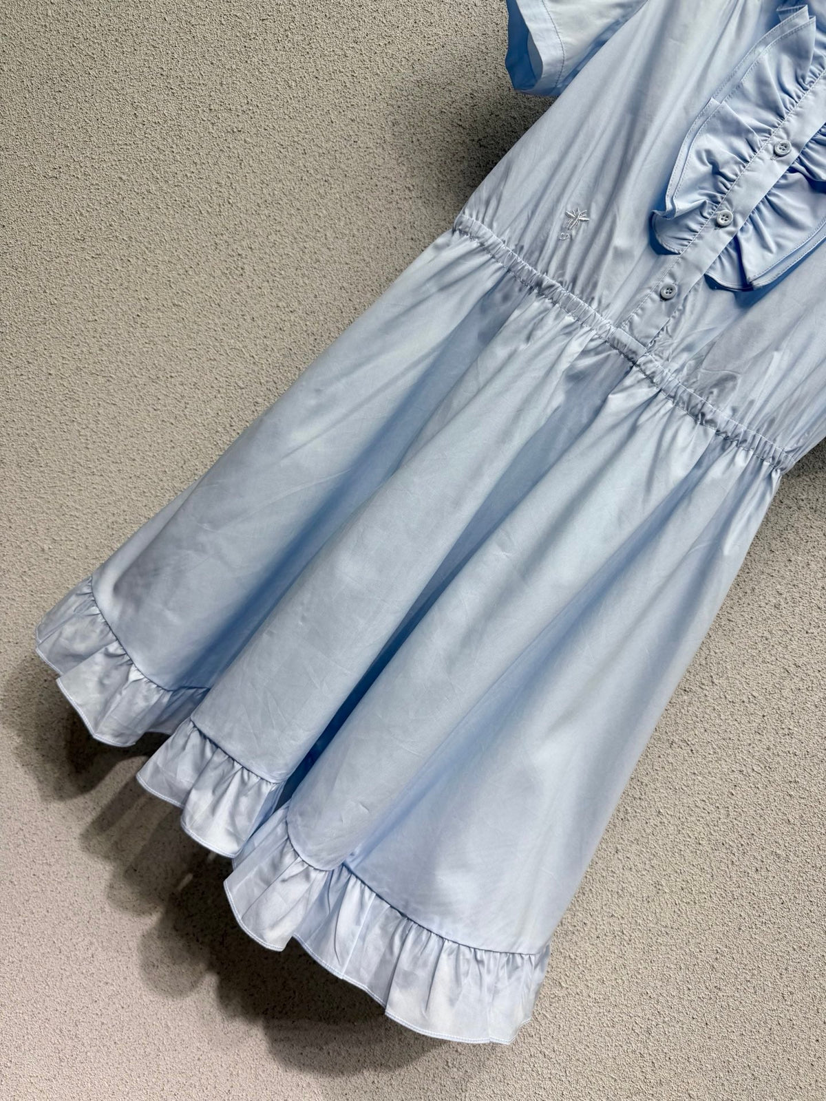 Dior 2026 Short-Sleeve Dress with Bee Blue Cotton 366718