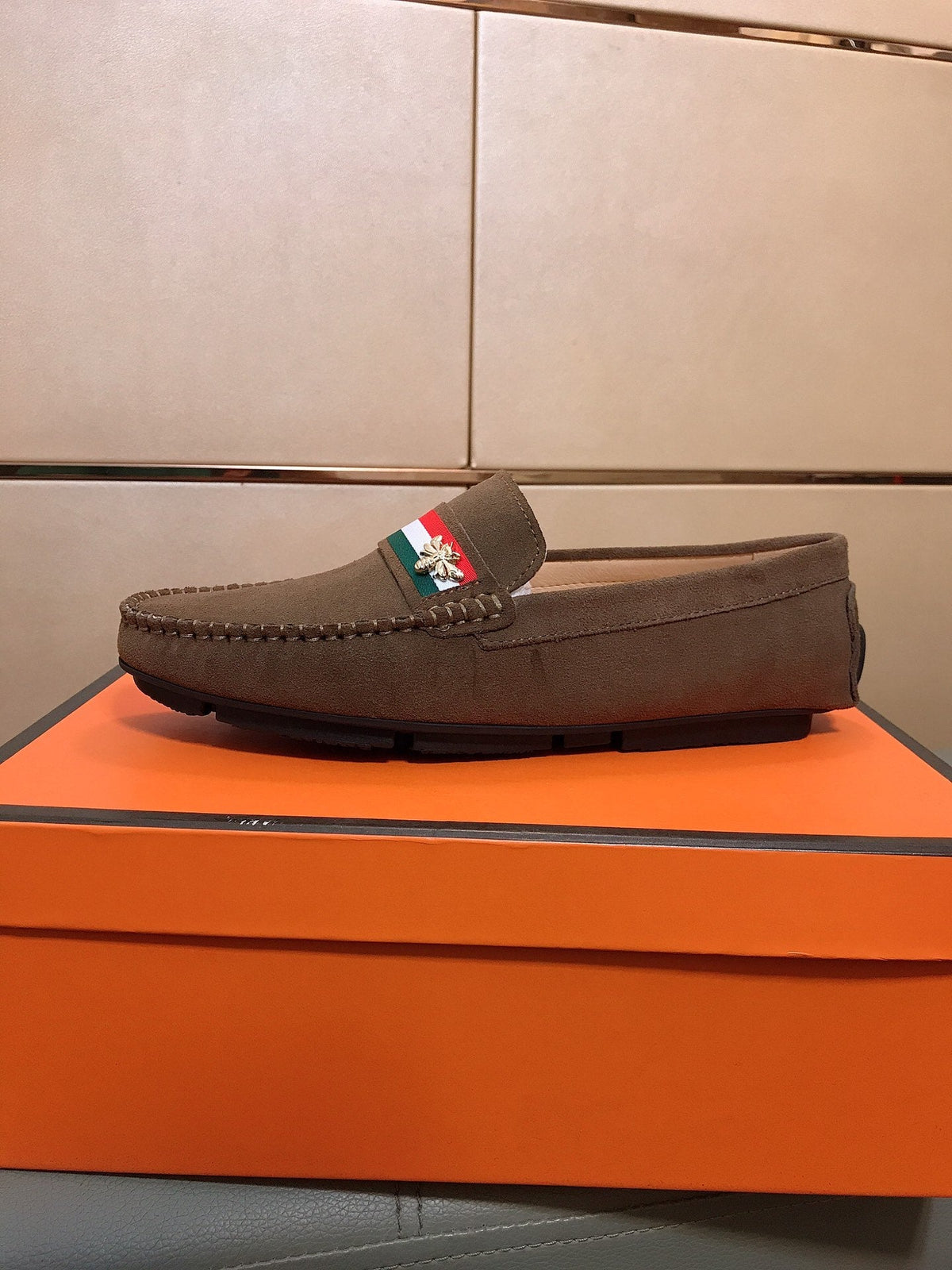 GG Men's Loafer Brown Suede 526673
