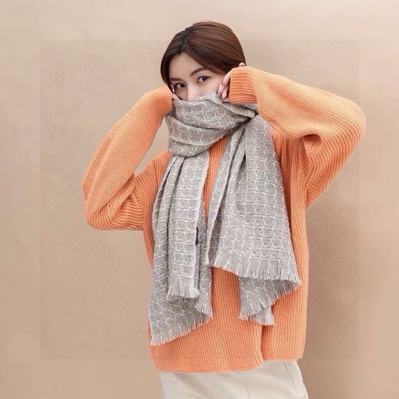 CC Scarf 200 CM In Grey White Cashmere 341245