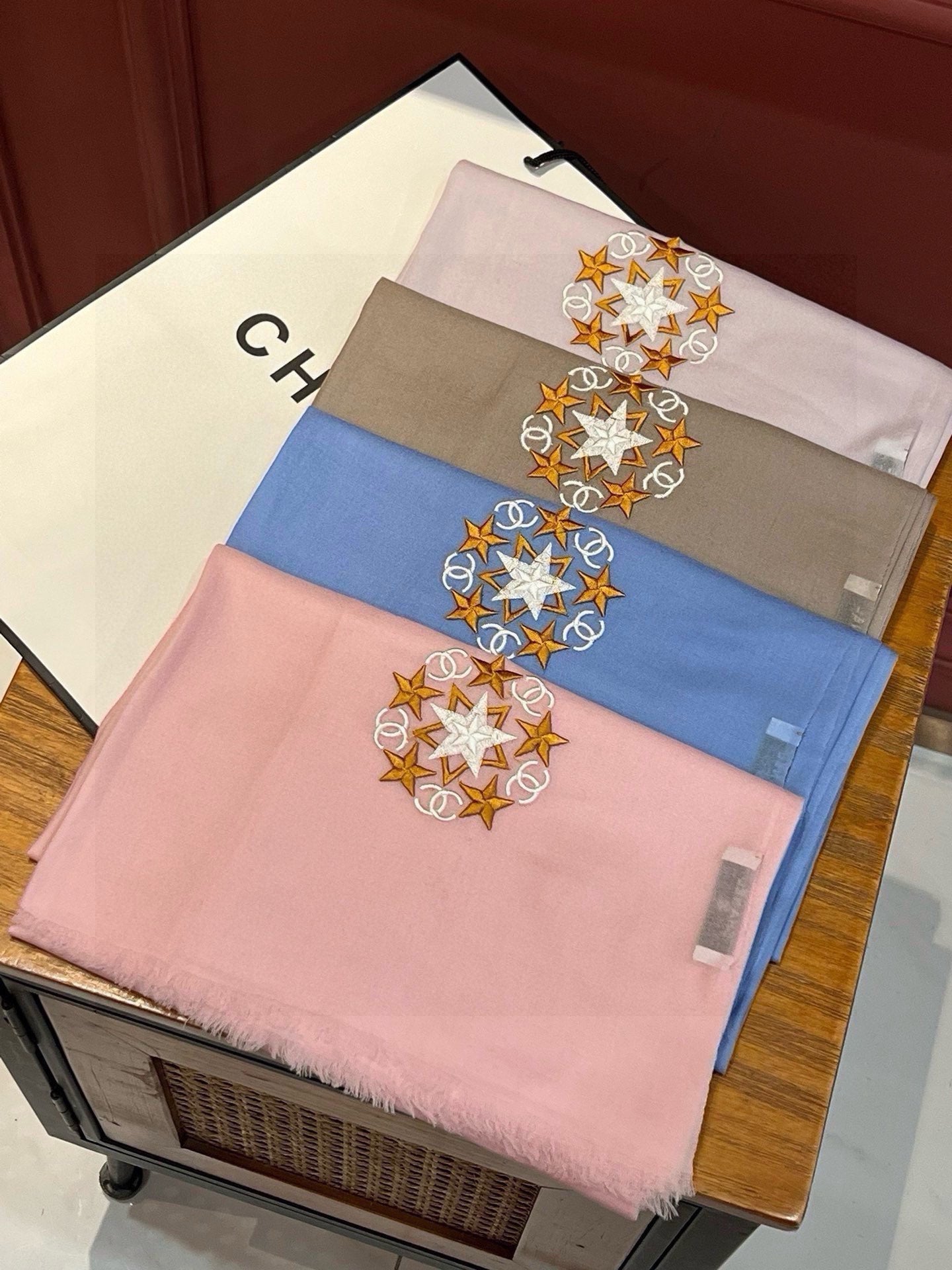 CC Scarf 200 CM In Brown Linen Fabric 407089