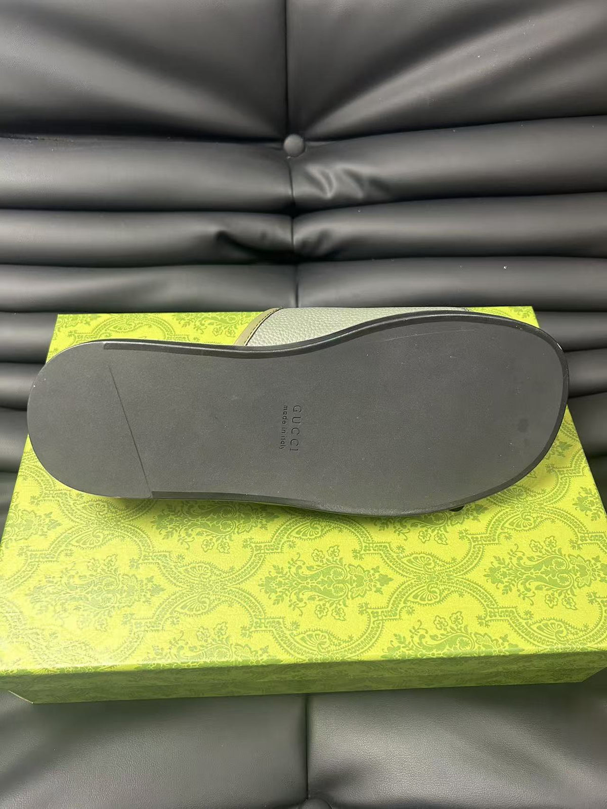 GG Men's 25 Monogram Slide Grey Calfskin 540248