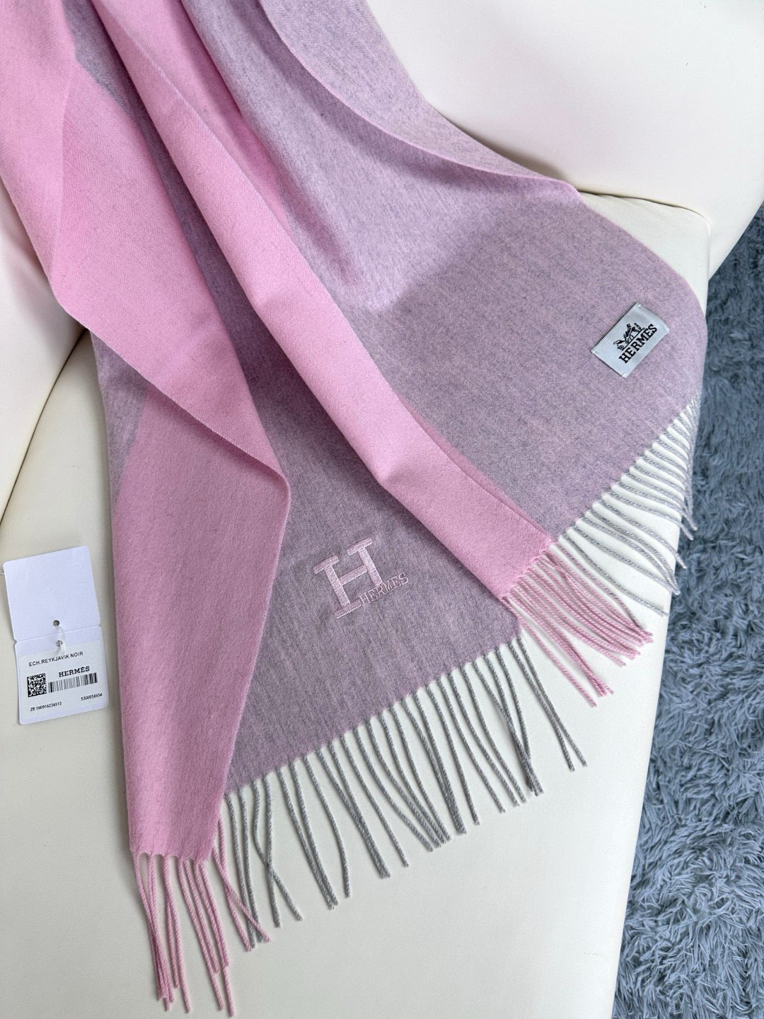 Scarf 190 CM In Pink Mix Grey Pink Cashmere 325944