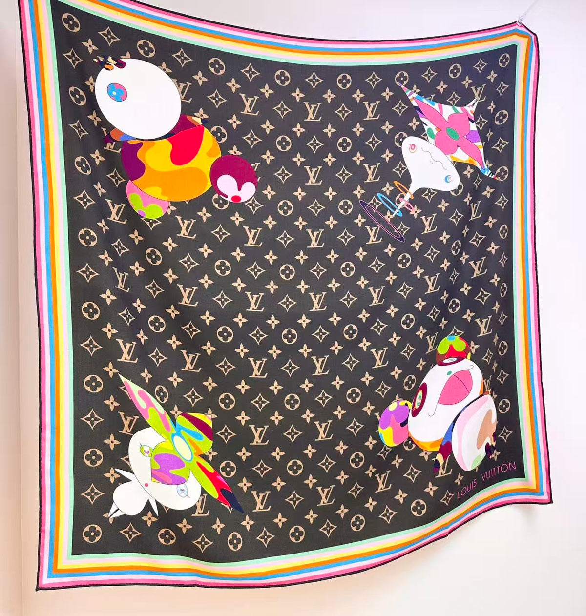LV x TM SUPERFLAT 140cm Brown Multicolor Silk Wool 978741