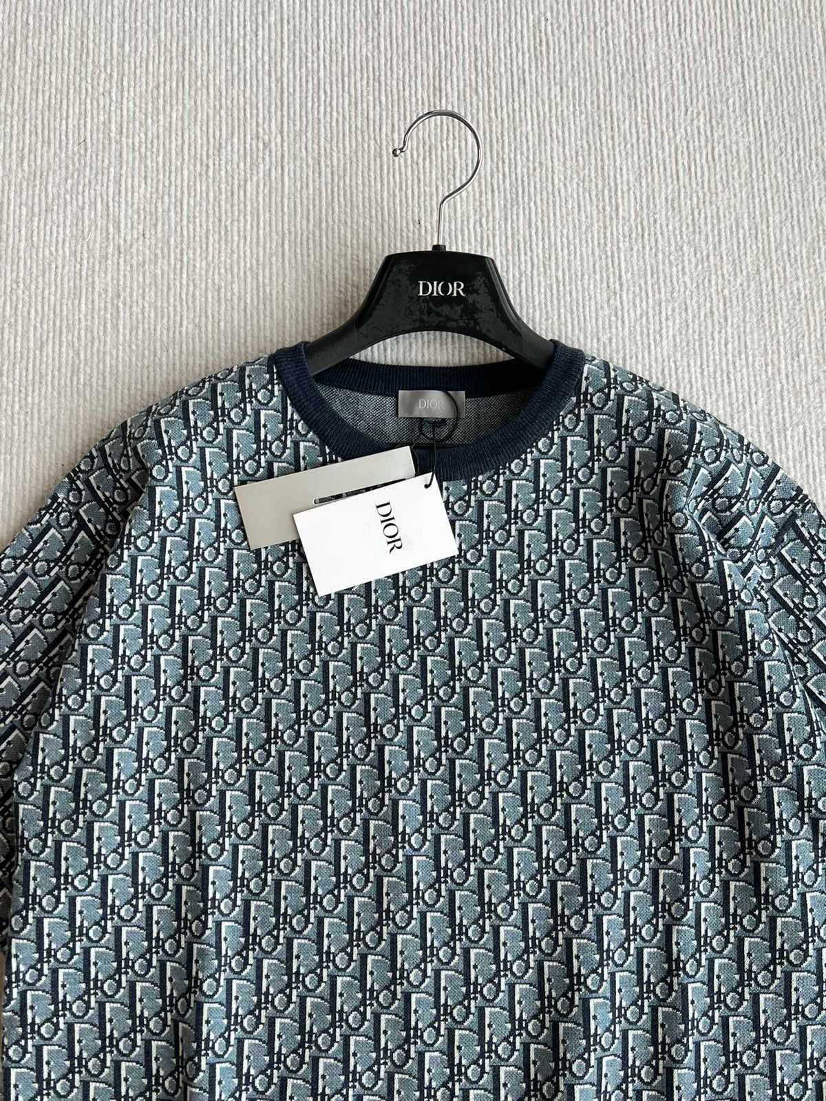 CD 25 Monogram Blue Gray Cotton