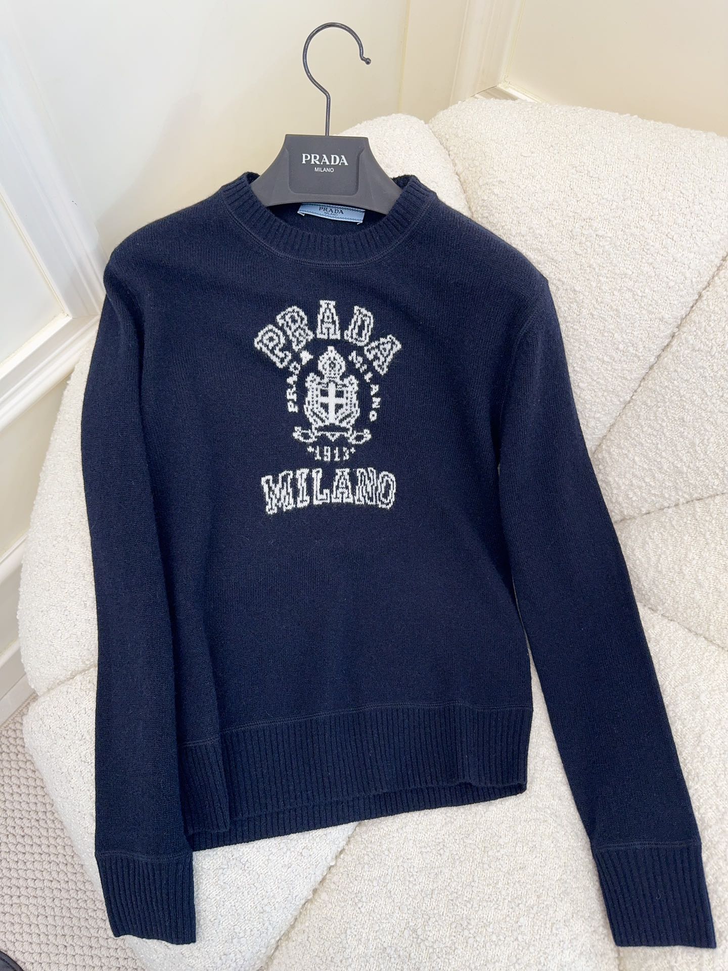 Prada Sweater Navy Blue Wool Cashmere