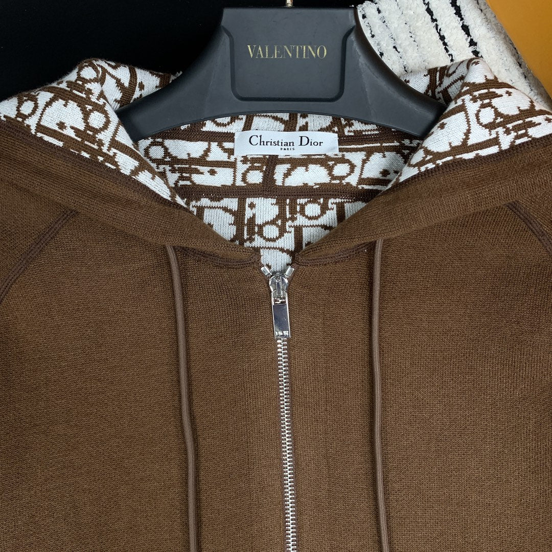 CD 25 Double-Sided Knitted Hooded Jacket 293319