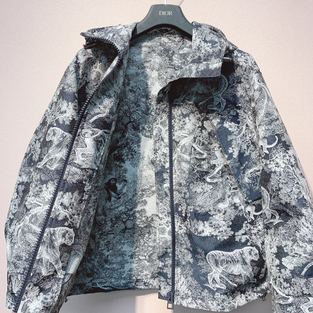 CD 25 Jungle Animal Print Hooded Jacket 293350