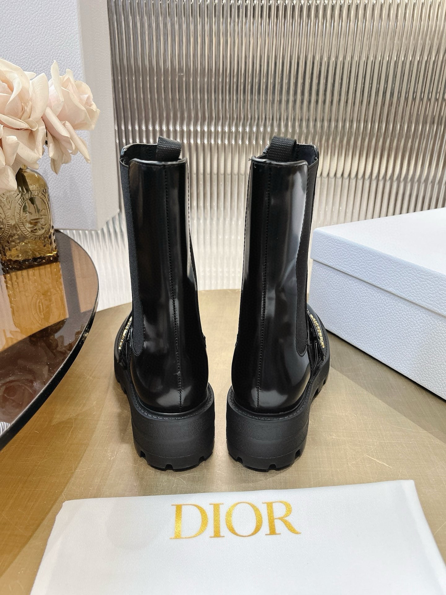 CD 25 short  boots black calfskin 438779