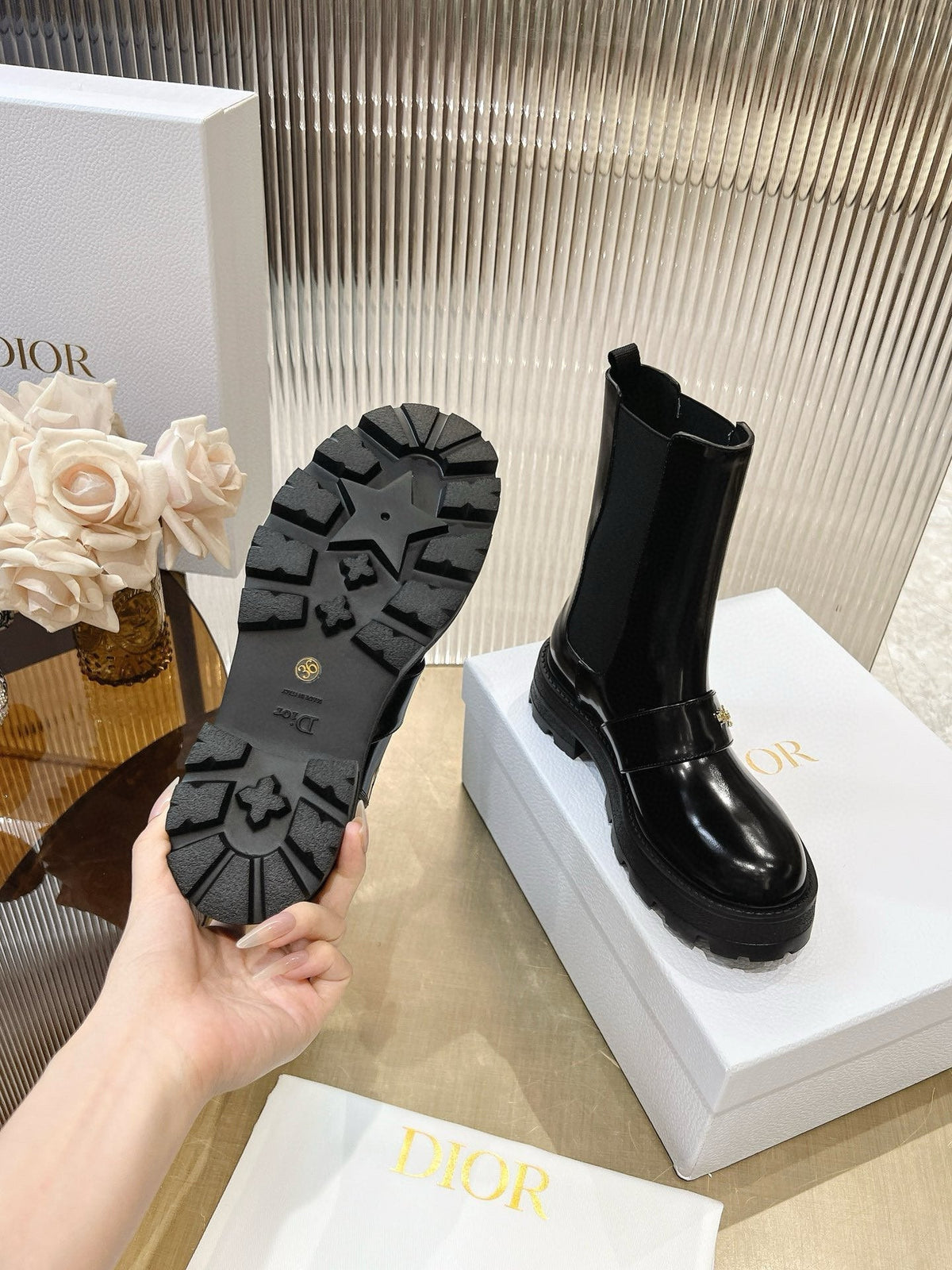 CD 25 short  boots black calfskin 438779