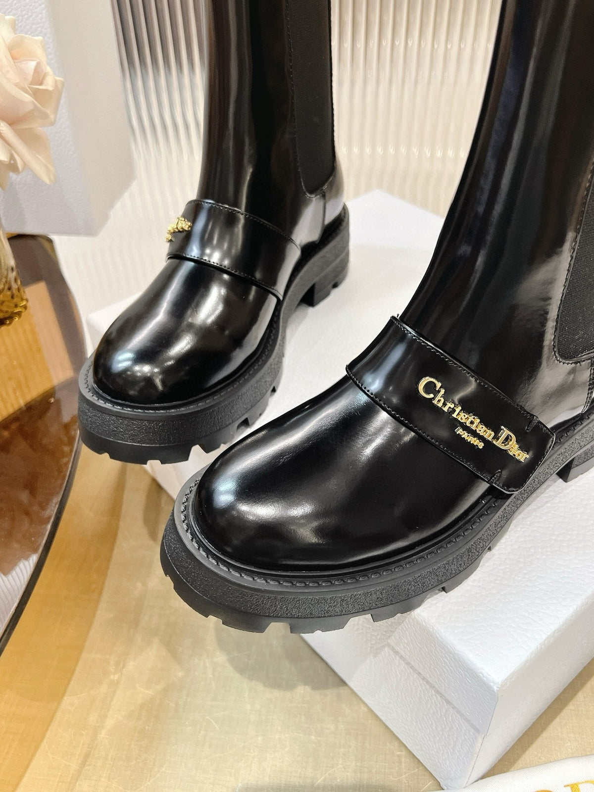 CD 25 short  boots black calfskin 438779