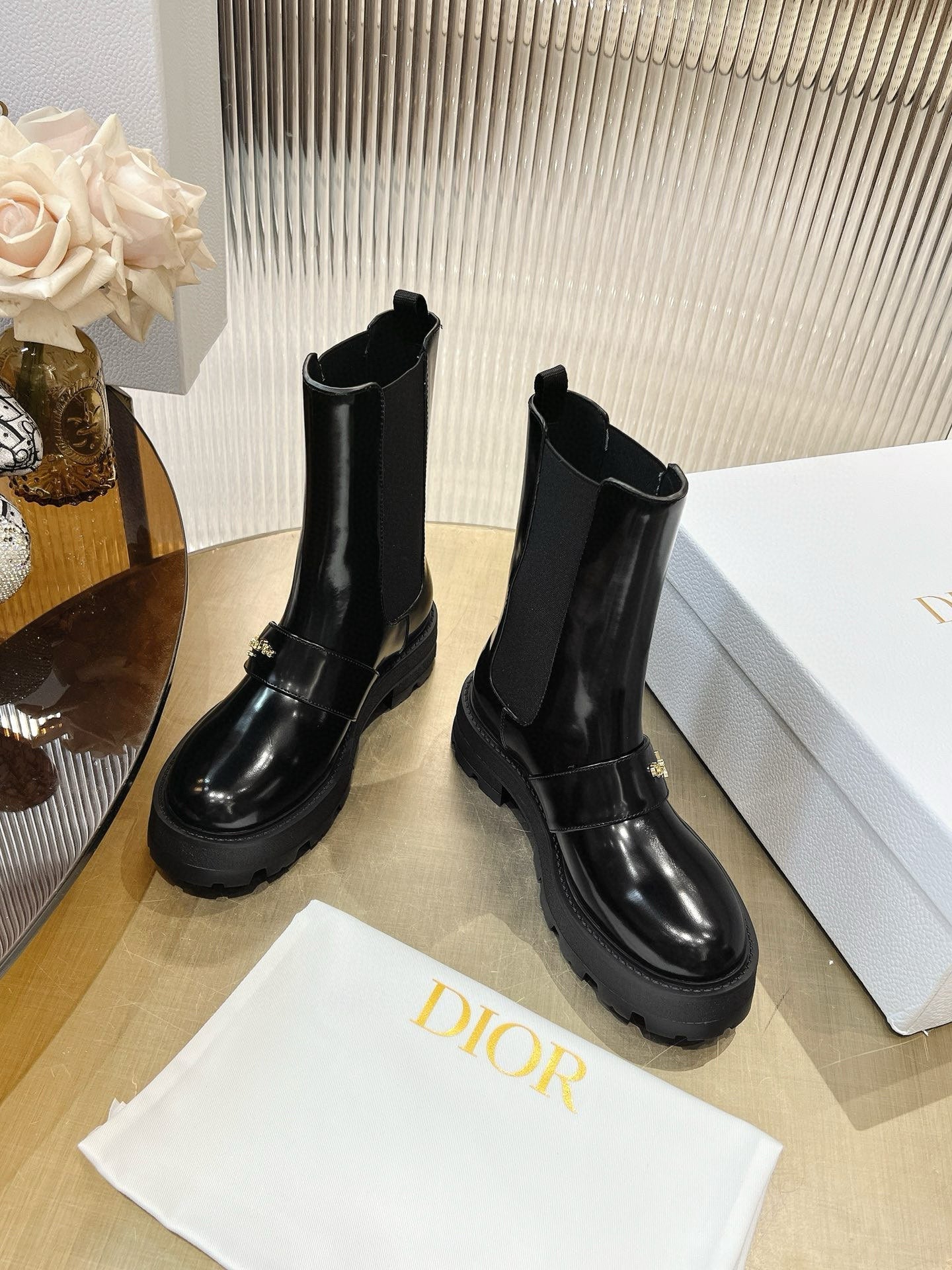 CD 25 short  boots black calfskin 438779