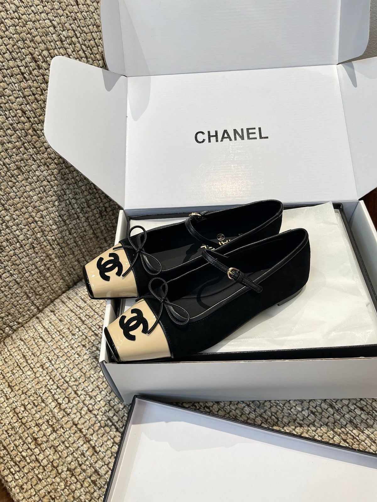 Chanel 2026 Square-Toe Ballet Flat Suede Leather 175456