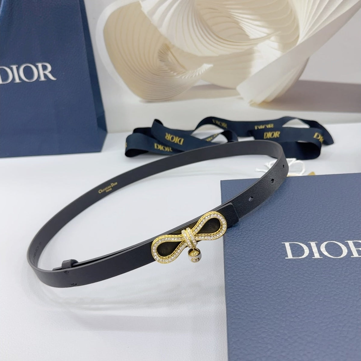 Dior 2026 Le Nœud De Gold Bow Buckle Belt 15mm 184754