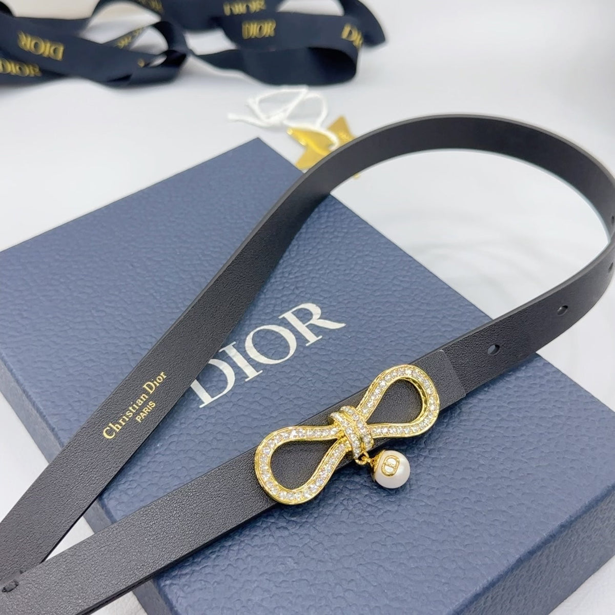 Dior 2026 Le Nœud De Gold Bow Buckle Belt 15mm 184754