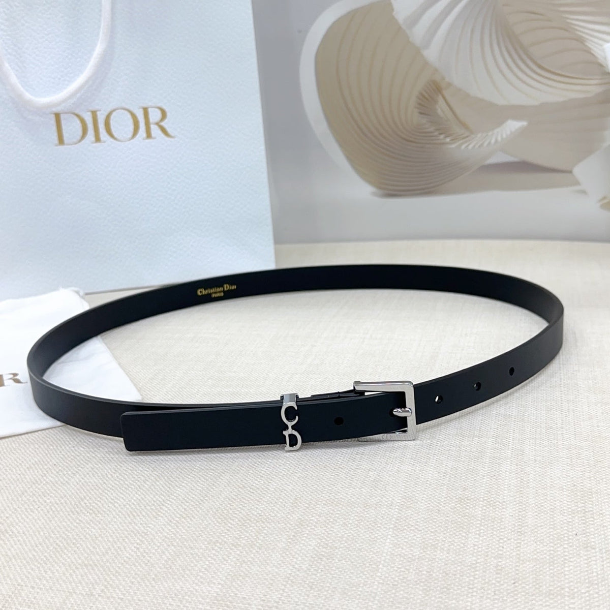 Dior 2026 Saddle Loop Belt 20mm Cowhide 190692