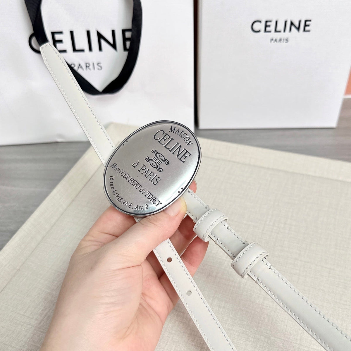 Celine 2026 Little Maison Belt 13mm Leather 205097