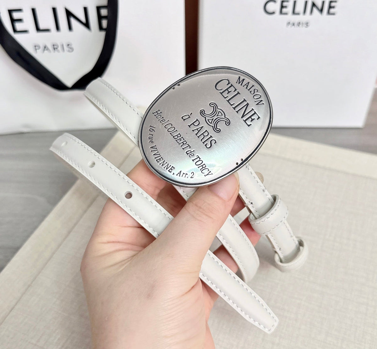 Celine 2026 Little Maison Belt 13mm Leather 205097
