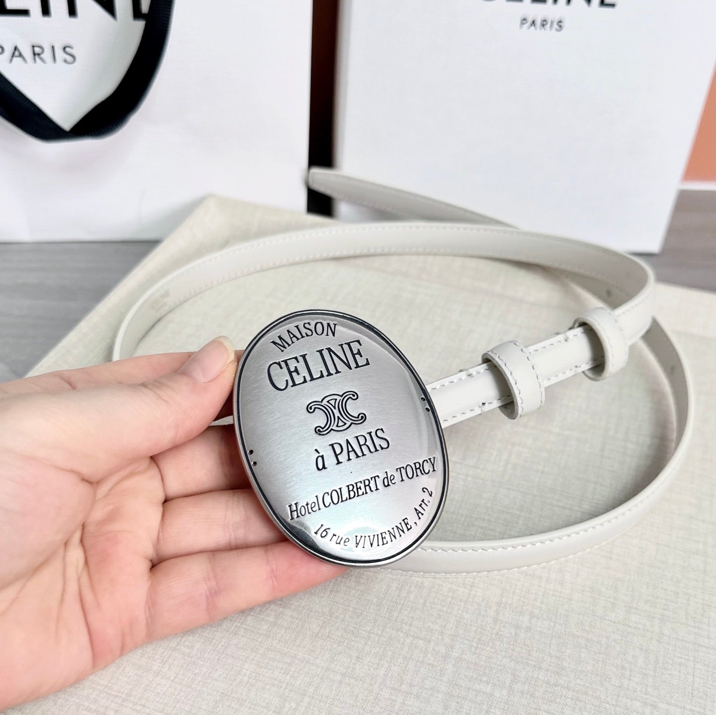 Celine 2026 Little Maison Belt 13mm Leather 205097