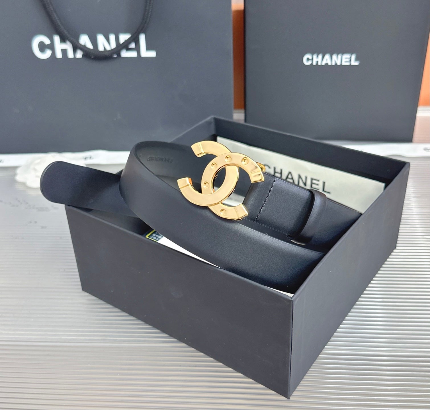 Chanel 2026 Double C Buckle Belt 30mm Cowhide 211912