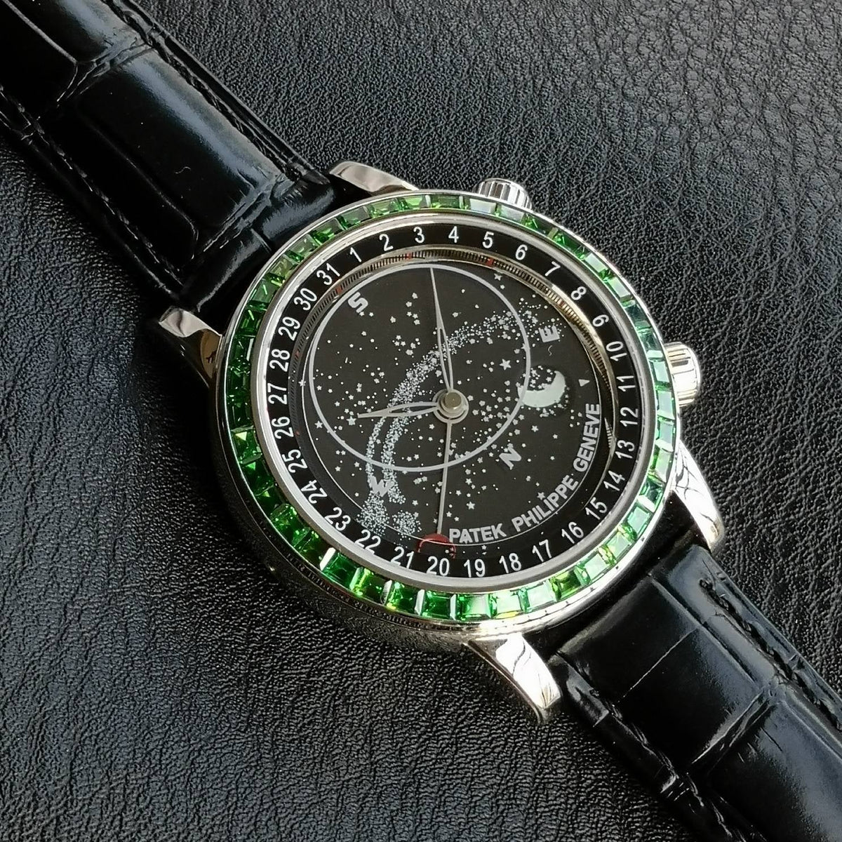 Patek Philippe Celestial Grand Complication 44mm Green Gemstones Black Dial