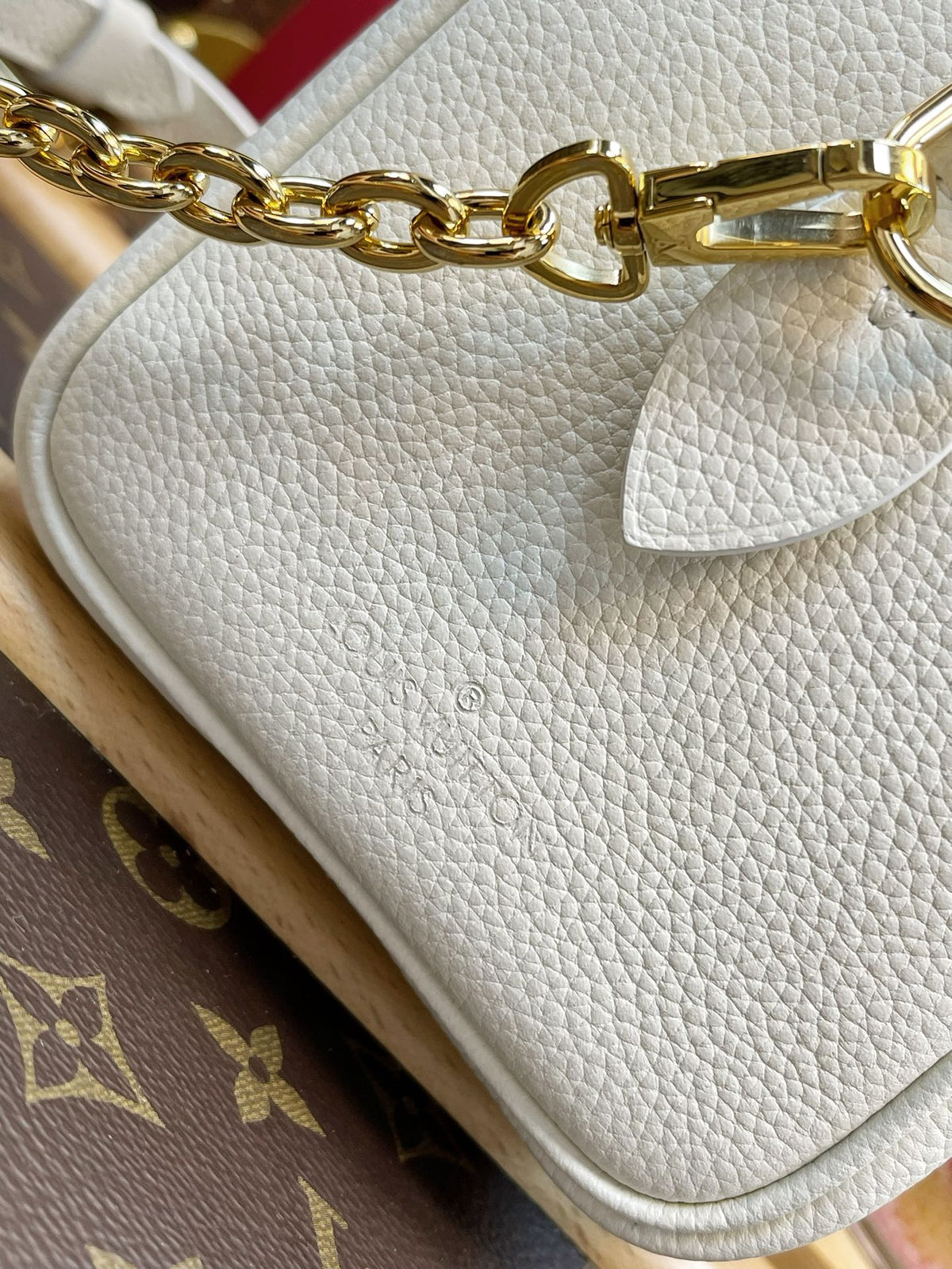 LV Speedy BandouliÃ¨re 20 White Blue Monogram Empreinte Leather