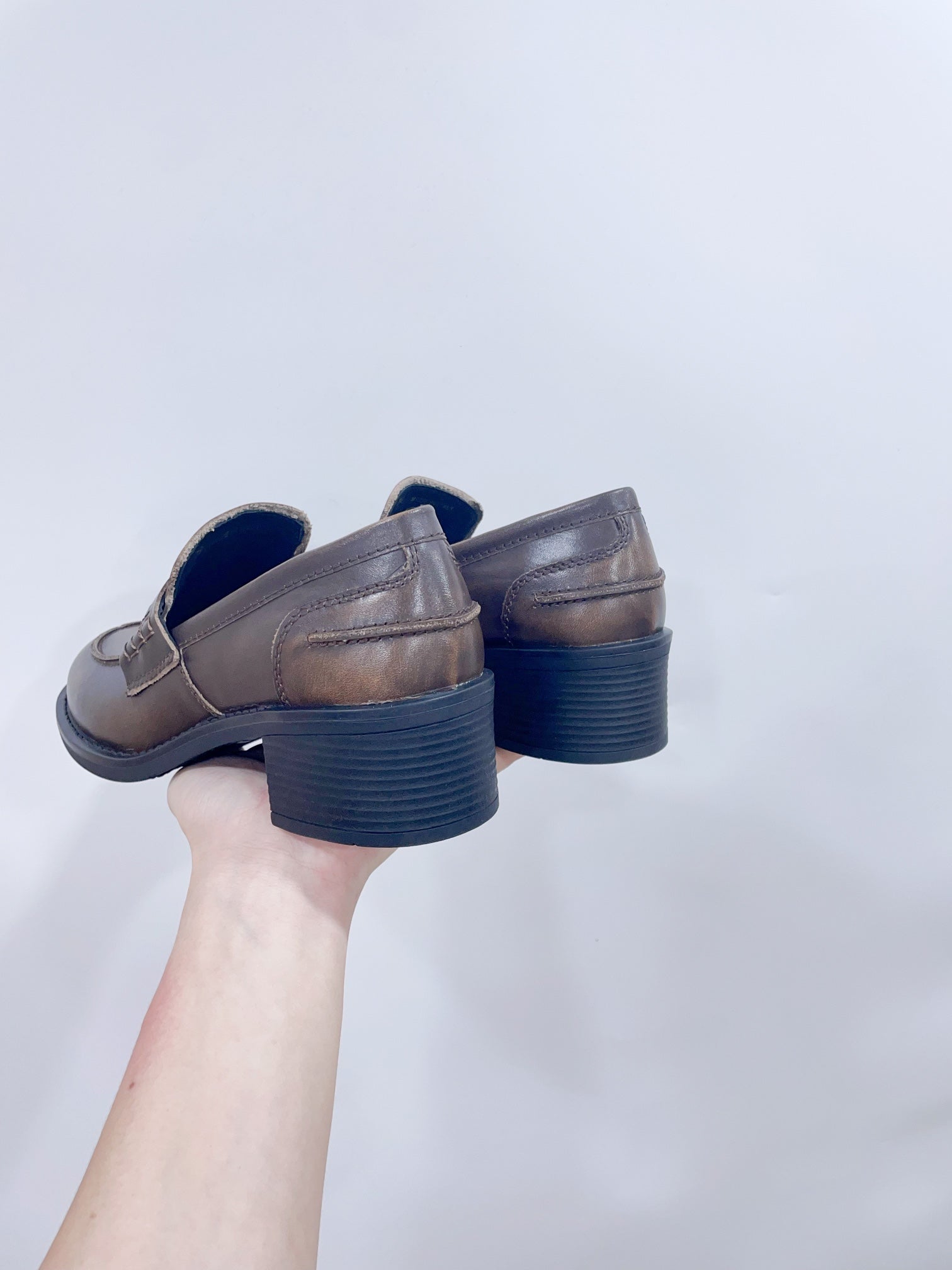 Miu Loafers Chocolate Brown Cowhide