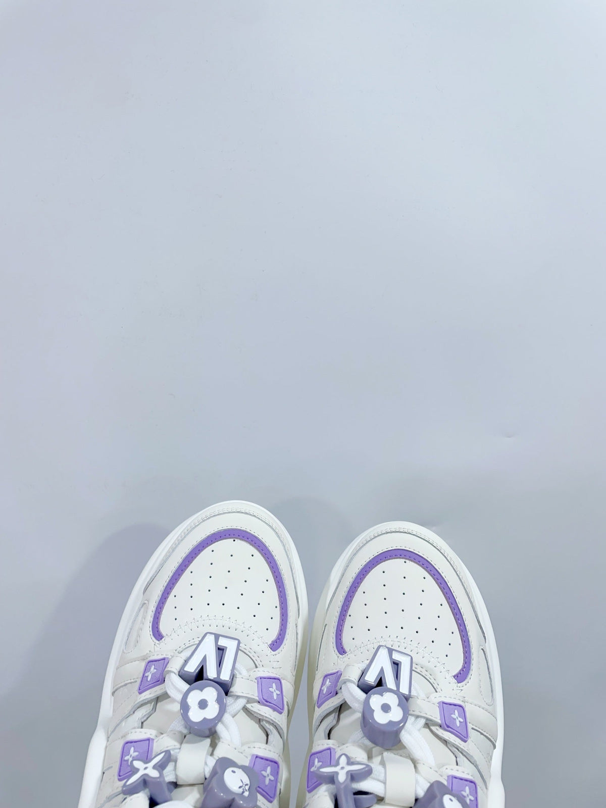 LV Archlight Sports Shoes White With Purple Border Calfskin