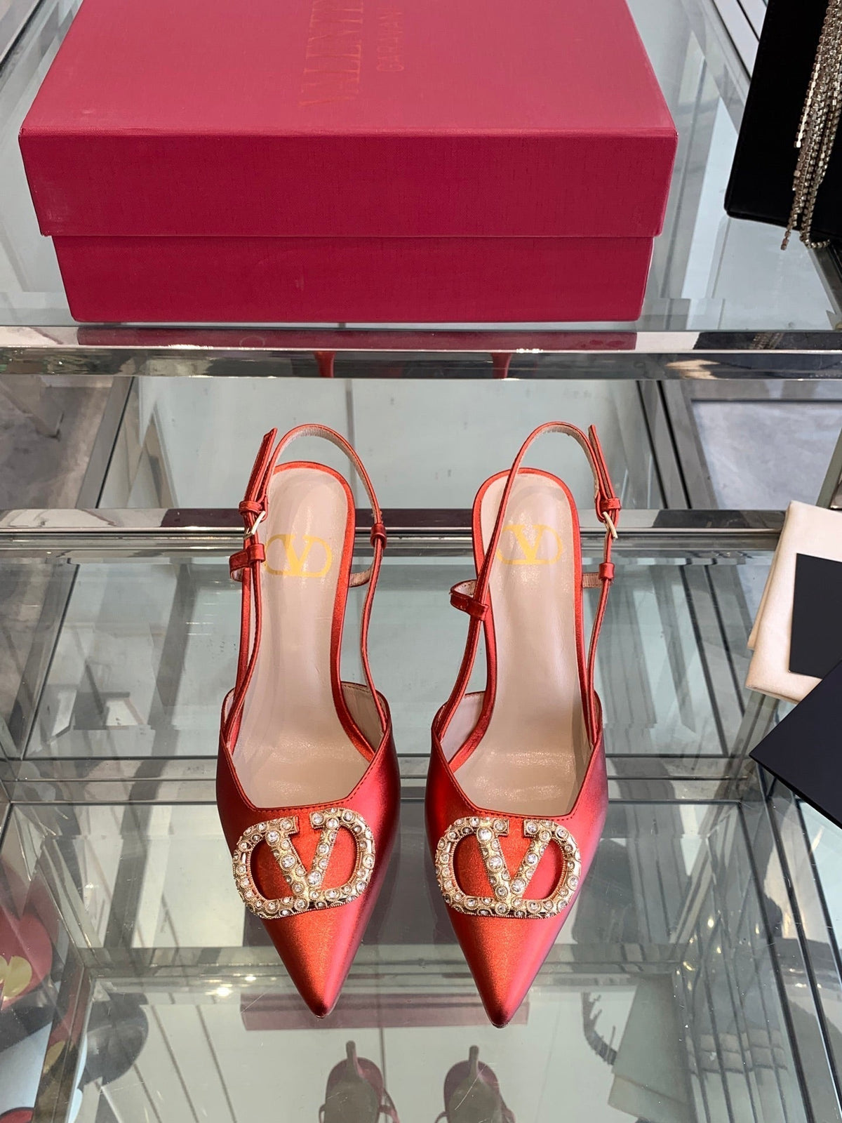 VT 25 High Heels Slingbacks Red Cowhide 292339