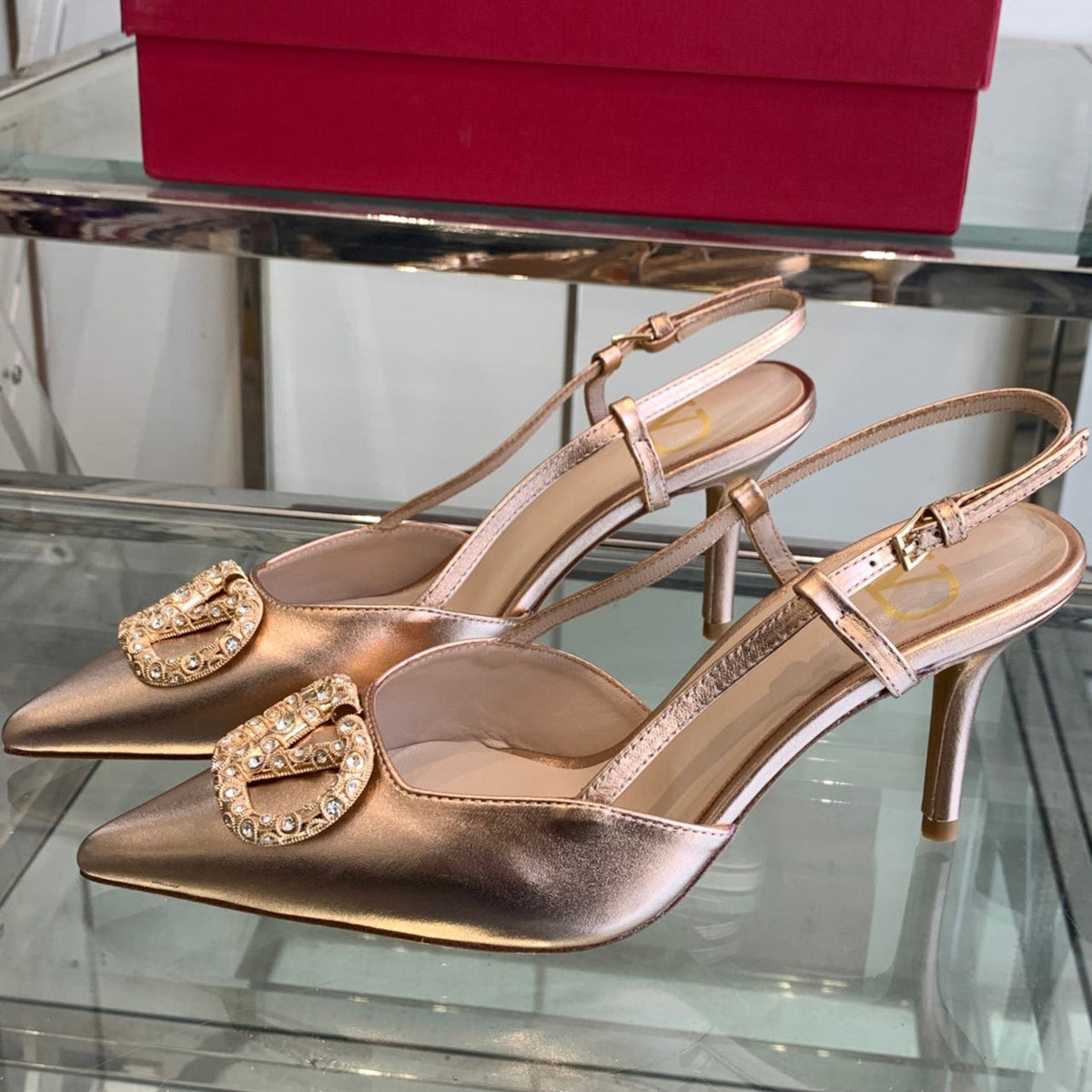 VT 25 High Heels Slingbacks Metallic Cowhide 292341