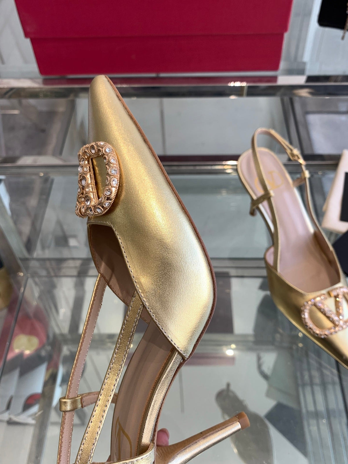 VT 25 High Heels Slingbacks Gold Cowhide 292345