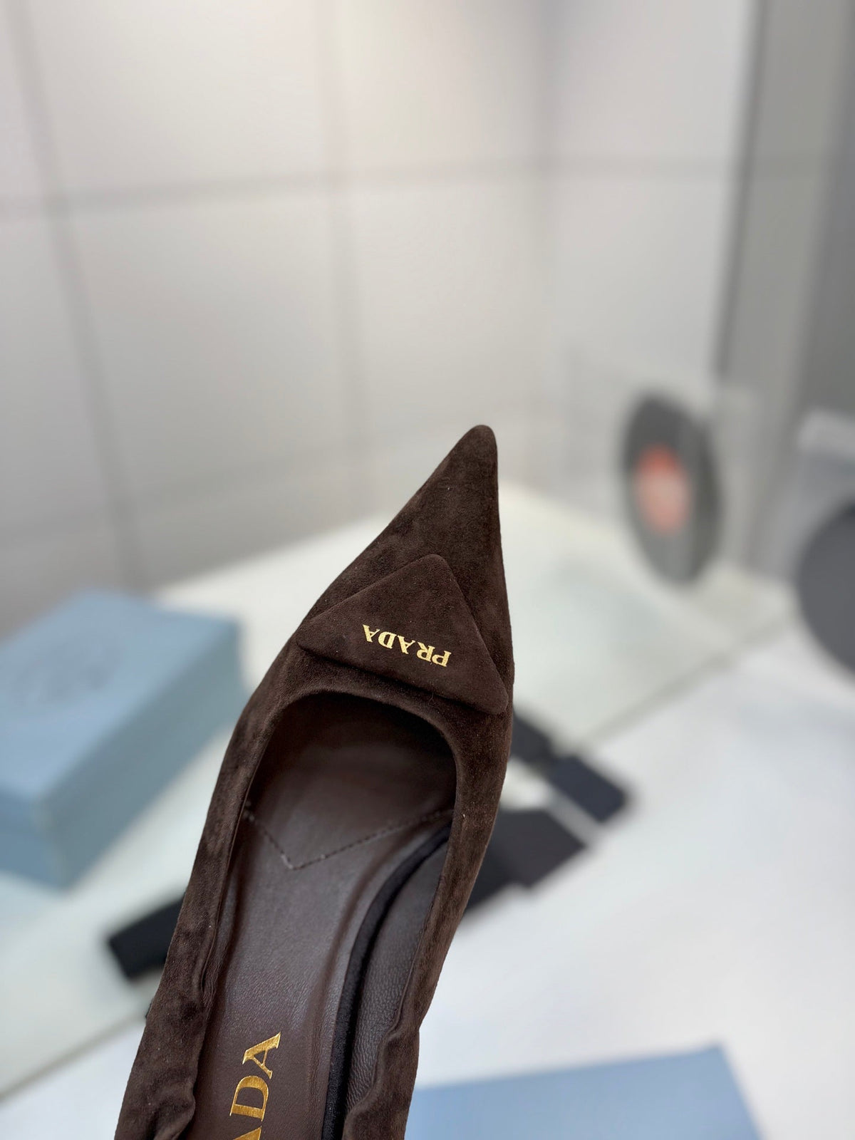 PRA 26S Pointed Toe High Heels 55 Dark Brown Suede 627134