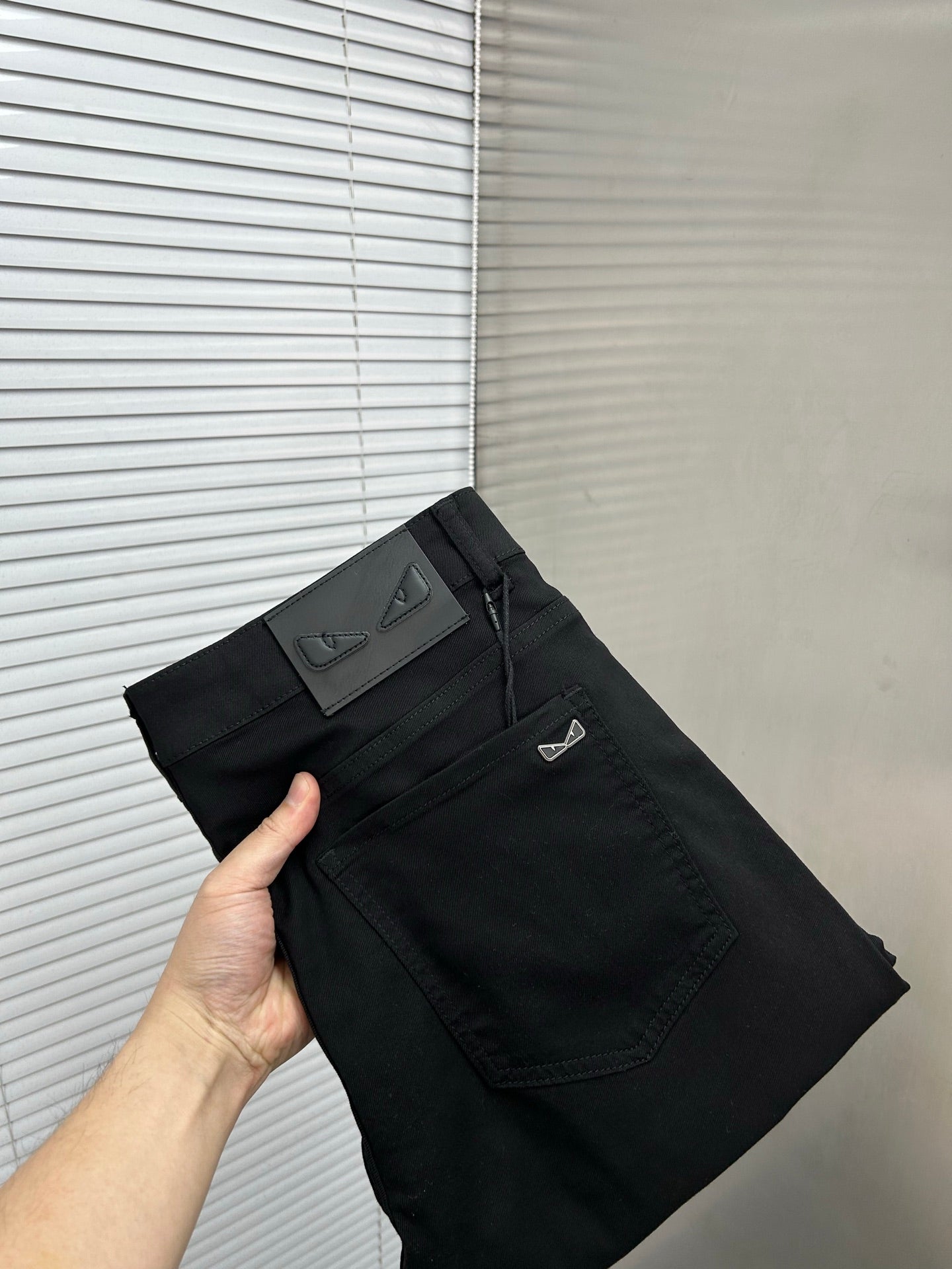 Fendi 2026 Men's Jeans Black Denim Fabric 802280