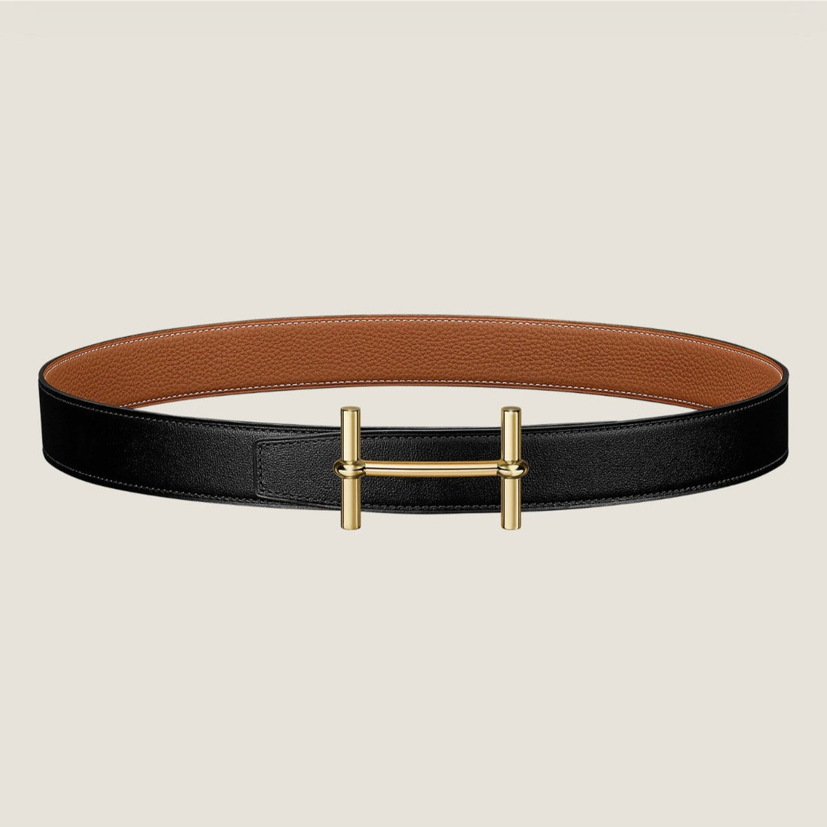 HM H d'Ancre Buckle Belt 32mm Brown Leather 187771