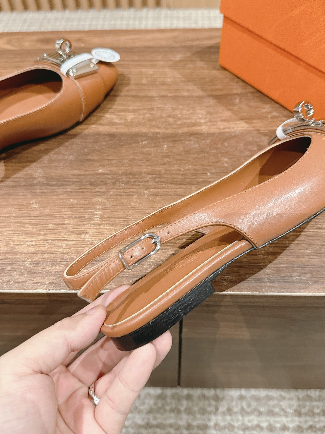 Innocente Slingback Suede Goatskin Brown