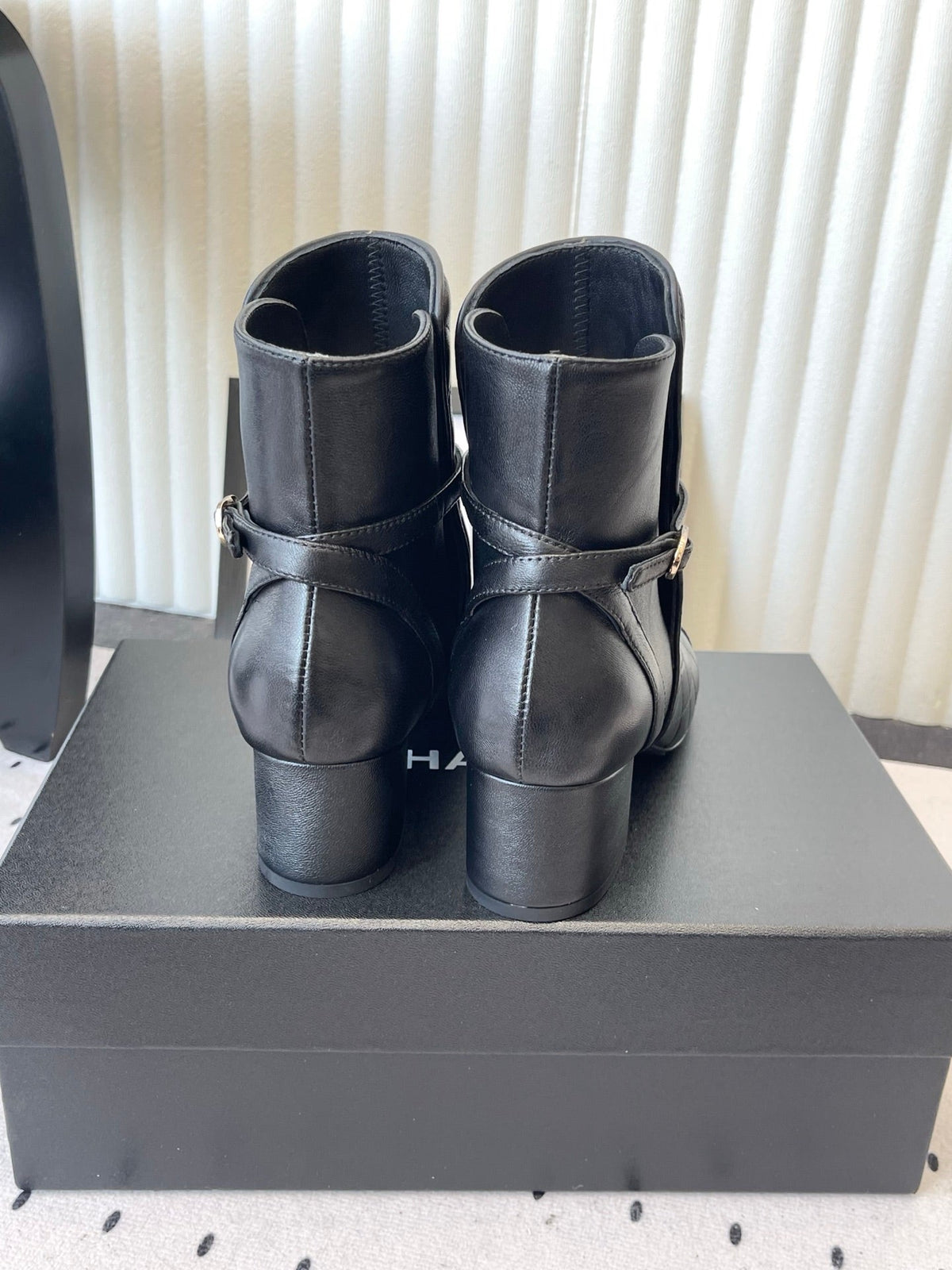 Chanel 2026 Buckle Straps Quilted Ankle Boots 50mm Leather 190012
