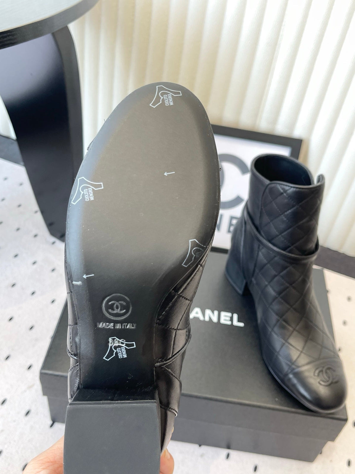Chanel 2026 Buckle Straps Quilted Ankle Boots 50mm Leather 190012