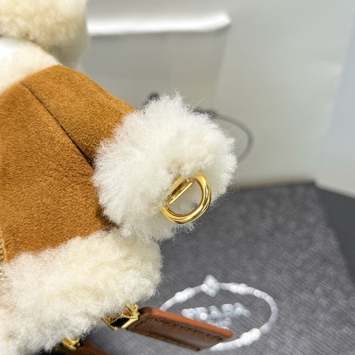 Prada Soft Robot Shearling Bag Charm