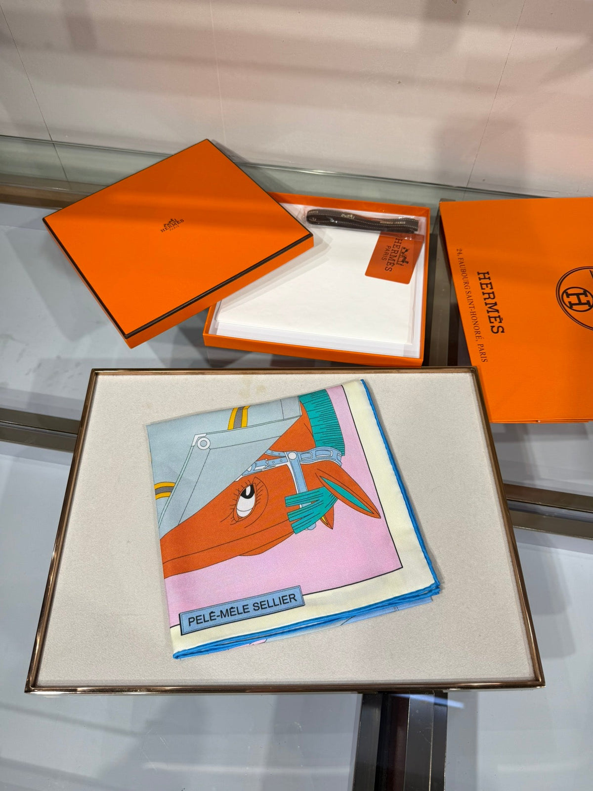 Hermès 2026 Pêle-Mêle Scarf 90cm Colorful Silk 218413