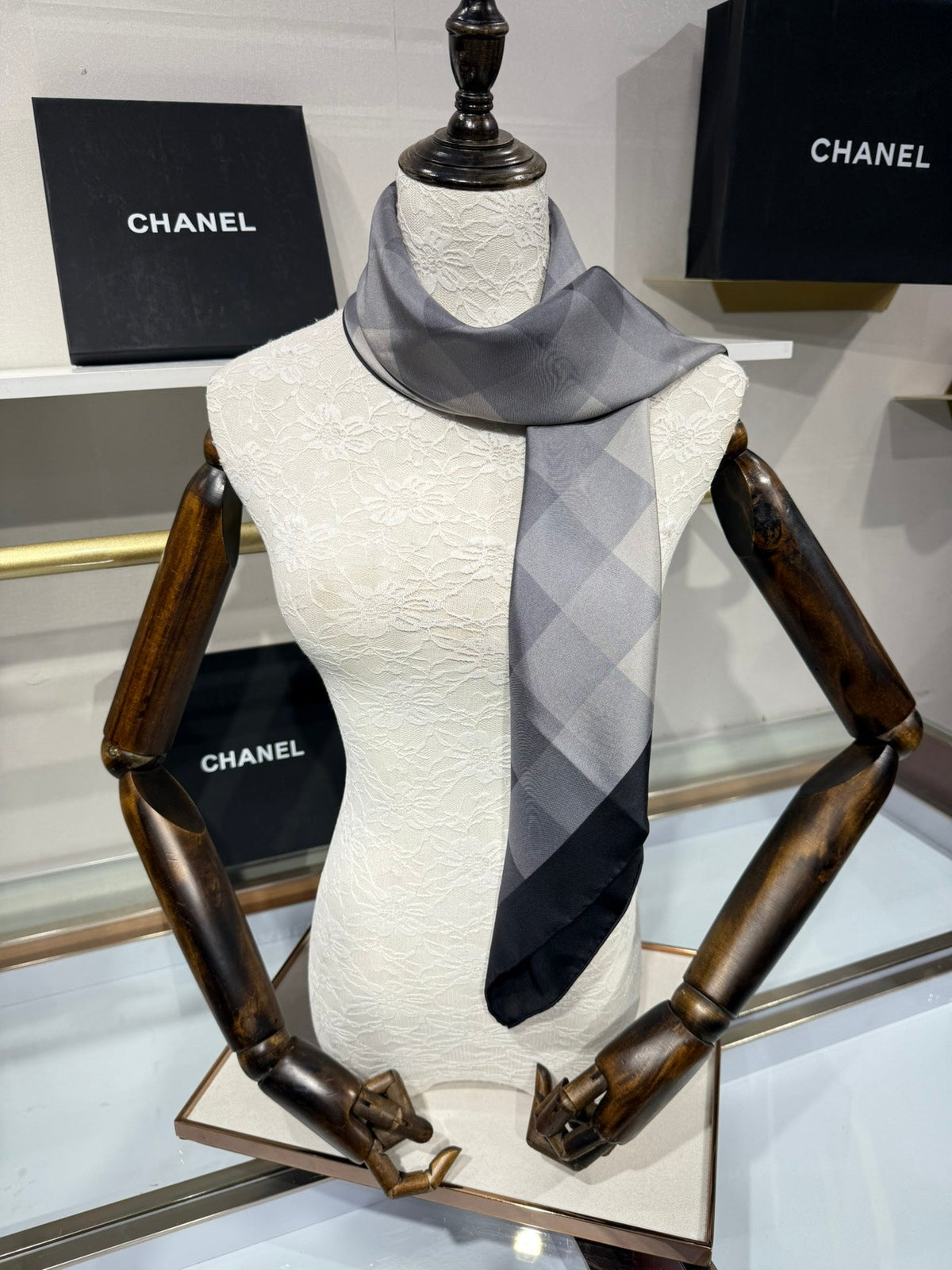 Chanel 2026 Gradient Pattern Scarf 90cm Silk 200709