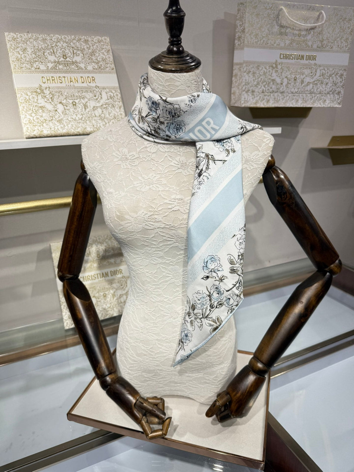 Dior 2026 Floral Scarf 90cm Silk 203695