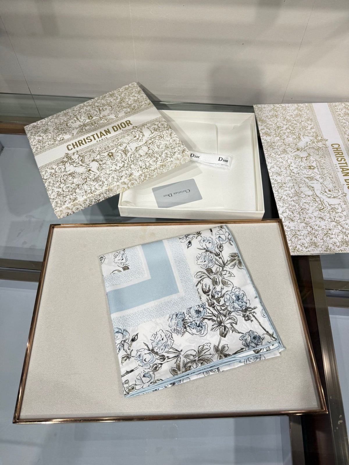 Dior 2026 Floral Scarf 90cm Silk 203695