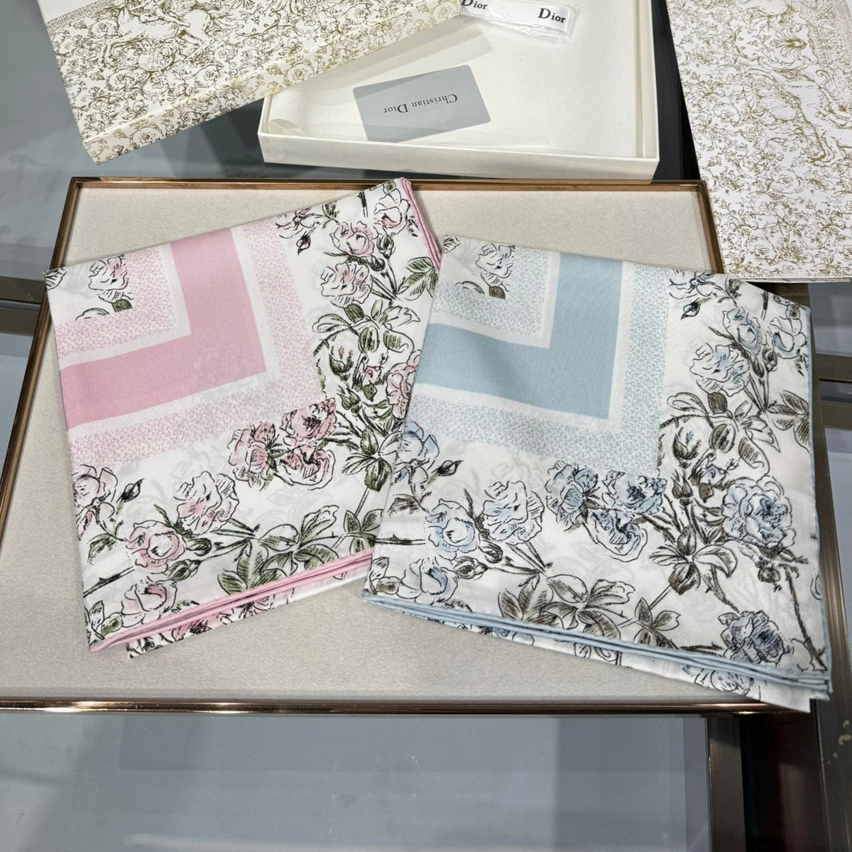 Dior 2026 Floral Scarf 90cm Silk 203695